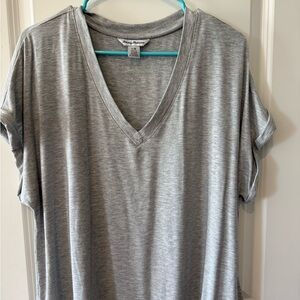 Tommy Bahama Silver V-Neck Short Sleeve Top